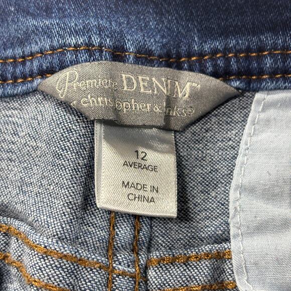 Christopher & Banks Premier Denim Jean Skirt Sz 12 Classic Basic Retro Versatile - Picture 3 of 9